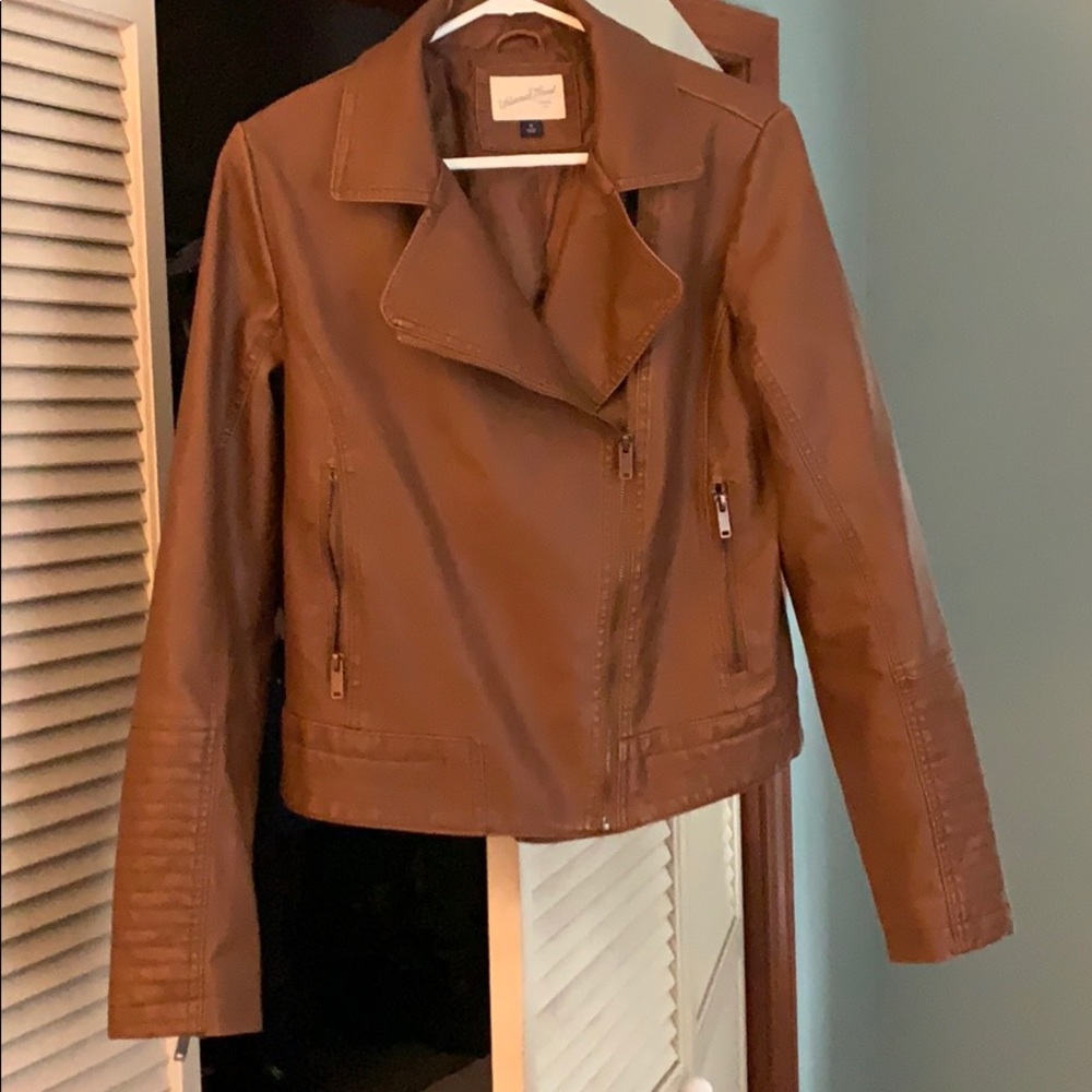 Brown leather jacket